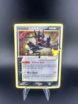 Pokemon Greninja Gold Star Promo Holo SWSH144 Celebrations HD SWIRL NM - Image 1