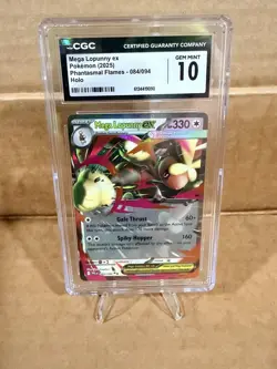 Pokemon CGC 10 Mega Lopunny Ex Pokemon (2025) Phantasmal Flames - 084/094 Holo - Image 4