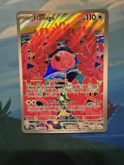 Pokemon Card TCG Flamigo 227/193 Holo Illustration Rare Paldea Evolved Art NM - Image 1
