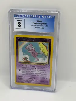 CGC 8.5 Mew 2001 Southern Islands 1/18 Reverse Holo SWIRL Pokemon Card - Image 1