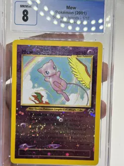 CGC 8.5 Mew 2001 Southern Islands 1/18 Reverse Holo SWIRL Pokemon Card - Image 2
