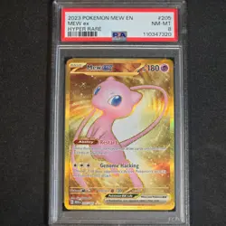 PSA 8 NM-MT Mew ex Pokemon 151 MEW EN Hyper Rare Full Art Pokemon Card 205/165 - Image 1