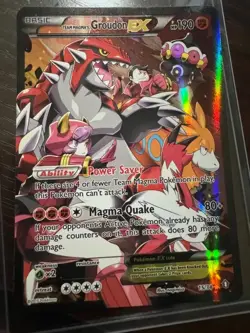 Team Magma's Groudon EX (Full Art) 15/34 Double Crisis Holo Pokemon Card - Image 1