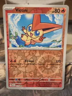 Pokemon TCG Victini NM Reverse Holo Rare 012/086 Black Bolt Card Scarlet Violet - Image 1