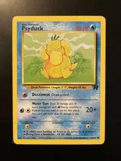NM (Unlimited) Pokemon PSYDUCK Card TEAM ROCKET Set 65/82 Non-Holo Common - Image 1