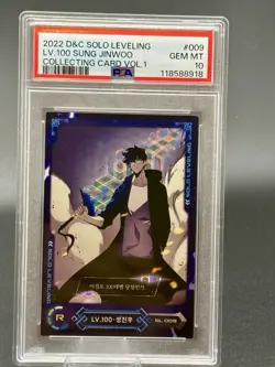 2022 Solo Leveling LV.100 Sung Jin-Woo #009 R PSA 10 GEM MINT Pop 1 Card - Image 1
