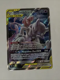Mewtwo and Mew GX Tag Team Full Art Textured Promo Card SM191 - Image 1