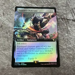 MTG Magic the Gathering Dancer's Chakrams Extended Art Foil Card FIC 0105 NM - Image 1