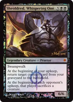 MTG-1x-Light Play, English-Sheoldred, Whispering One - Foil - Prerelease Promo-P - Image 1