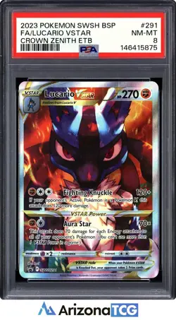 Pokemon 2023 Lucario VSTAR SWSH291 Black Star Promo Crown Zenith ETB PSA 8 - Image 1