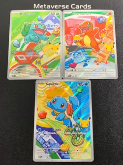 Pokemon First Partner Illustration Kanto Starters Promos Set #MEP 037 038 039 - Image 1