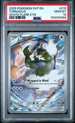 2025 POKEMON SVP WHITE FLARE ELITE TRAINER BOX PROMO #210 TORNADUS PSA 10 - Image 1