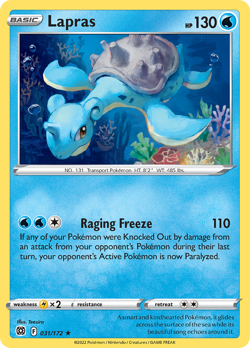 Lapras 031/172 Rare Brilliant Stars Pokemon Reverse Holo NM/M - Image 4