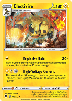 Electivire 047/172 Rare Brilliant Stars Pokemon Reverse Holo NM/M - Image 4