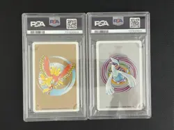 2000 Pokemon Pikachu Poker Playing Cards Joker Gold 025A & Silver 025B PSA 9 - Image 2