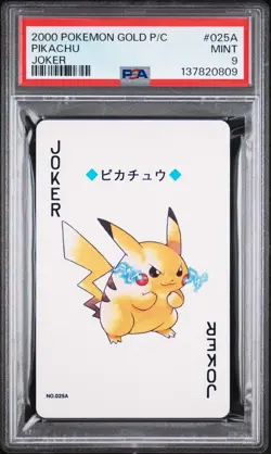 2000 Pokemon Pikachu Poker Playing Cards Joker Gold 025A & Silver 025B PSA 9 - Image 3