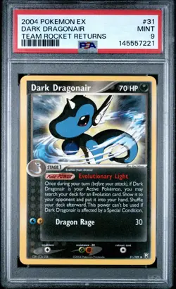2004 POKEMON EX TEAM ROCKET RETURNS #31 DARK DRAGONAIR PSA 9 - Image 1