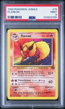 1999 Pokemon Jungle #19 Flareon PSA 9 - Image 1
