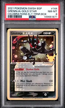 2021 POKEMON SWSH BLACK STAR PROMO #144 GRENINJA-GOLD STAR PSA 8 - Image 1