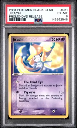 2004 POKEMON BLACK STAR PROMO DVD RELEASE #021 JIRACHI PSA 6 - Image 1