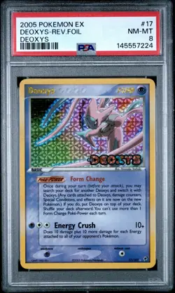 2005 POKEMON EX DEOXYS #17 DEOXYS-REVERSE FOIL PSA 8 - Image 1