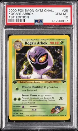 2000 POKEMON GYM CHALLENGE 1ST EDITION #25 KOGA'S ARBOK PSA 10 - Image 1