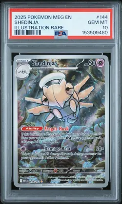 2025 POKEMON MEG EN-MEGA EVOLUTION ILLUSTRATION RARE #144 SHEDINJA PSA 10 - Image 1