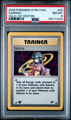 2000 POKEMON GYM CHALLENGE HOLO-1ST EDITION #20 SABRINA PSA 8 - Image 1