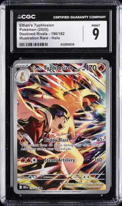 2025 POKEMON DRI EN-DESTINED RIVALS ILLUSTRATION RARE ETHAN'S TYPHLOSION CGC 9 - Image 1