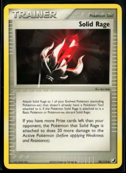 2005 EX - Unseen Forces Solid Rage #92 Non Holo Pokemon Card - Image 1