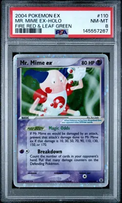 2004 POKEMON EX FIRE RED & LEAF GREEN #110 MR. MIME EX-HOLO PSA 8 - Image 1