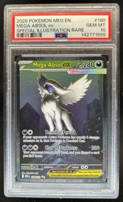 2025 Pokemon Mega Evolution Absol ex Special Illustration Rare #180/132 PSA 10 - Image 1