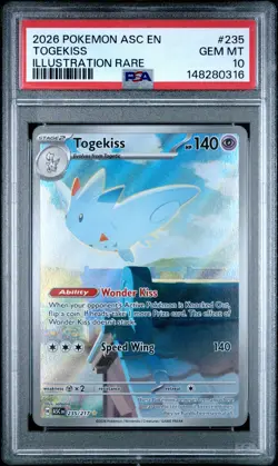 2026 POKEMON ASC EN-ASCENDED HEROES ILLUSTRATION RARE #235 TOGEKISS PSA 10 - Image 1