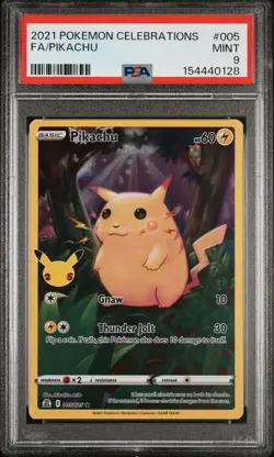 2021 POKEMON CELEBRATIONS #005 FULL ART/PIKACHU PSA 9 - Image 1