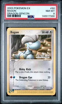 2003 POKEMON EX DRAGON GENCON #50 BAGON PSA 8 - Image 1