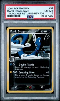 2004 POKEMON EX TEAM ROCKET RETURNS #32 DARK DRAGONAIR-REVERSE FOIL PSA 8 - Image 1