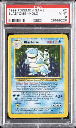 1999 POKEMON BASE SET UNLIMITED #2 BLASTOISE-HOLO PSA 9 - Image 1