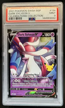 2021 Pokemon SWSH Black Star Promos Dark Sylveon V #SWSH134 PSA 9 - Image 1