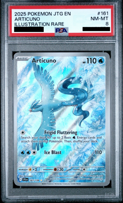 2025 POKEMON JTG EN-JOURNEY TOGETHER ILLUSTRATION RARE #161 ARTICUNO PSA 8 - Image 1