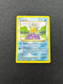💧 1999 POKEMON BASE SET SHADOWLESS #63 SQUIRTLE COMMON WOTC CARD 💧 - Image 3