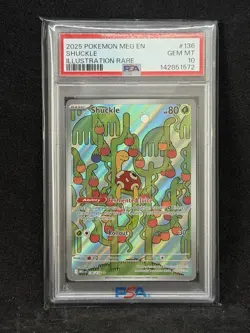 2025 POKEMON MEG EN-MEGA EVOLUTION ILLUSTRATION RARE #136 SHUCKLE PSA 10 - Image 1