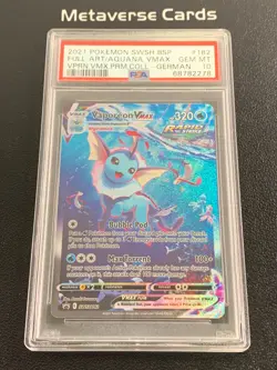 2021 Pokemon SWSH Vaporeon VMAX #SWSH182 Black Star Promo German PSA 10 - Image 1