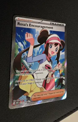 Rosa's Encouragement Pokemon Trainer Ultra Rare Full Art 114/088 POR NM - Image 1