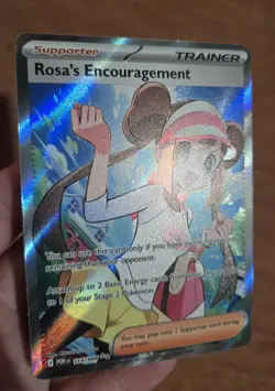 Rosa's Encouragement Pokemon Trainer Ultra Rare Full Art 114/088 POR NM - Image 3