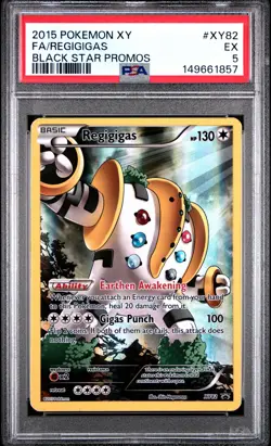 2015 POKEMON XY BLACK STAR PROMOS #XY82 FULL ART/REGIGIGAS PSA 5 - Image 1