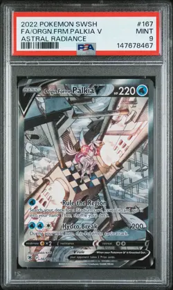 2022 POKEMON SWORD & SHIELD ASTRAL RADIANCE FULL ART/ORIGIN FORME PALKIA V PSA 9 - Image 1