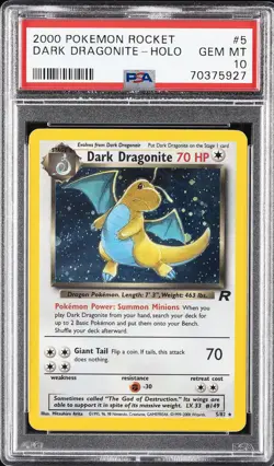 2000 POKEMON ROCKET #5 DARK DRAGONITE-HOLO PSA 10 - Image 1