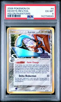 2006 POKEMON EX HOLON PHANTOMS #4 DEOXYS-REVERSE FOIL PSA 6 - Image 1