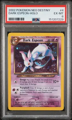 2002 POKEMON NEO DESTINY #4 DARK ESPEON-HOLO PSA 6 - Image 1