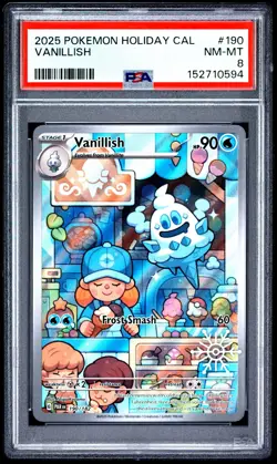 2025 POKEMON HOLIDAY CALENDAR #190 VANILLISH PSA 8 - Image 1